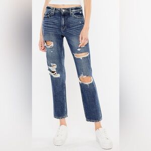 KanCan Mom Nonstretch High Rise Ripped Jean